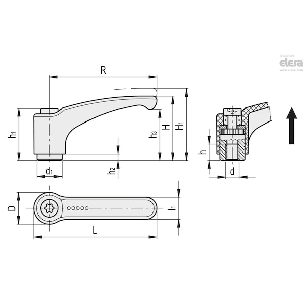 Stainless Steel Clamping Element, Threaded Hole, ERZ.44-SST-1/4-20